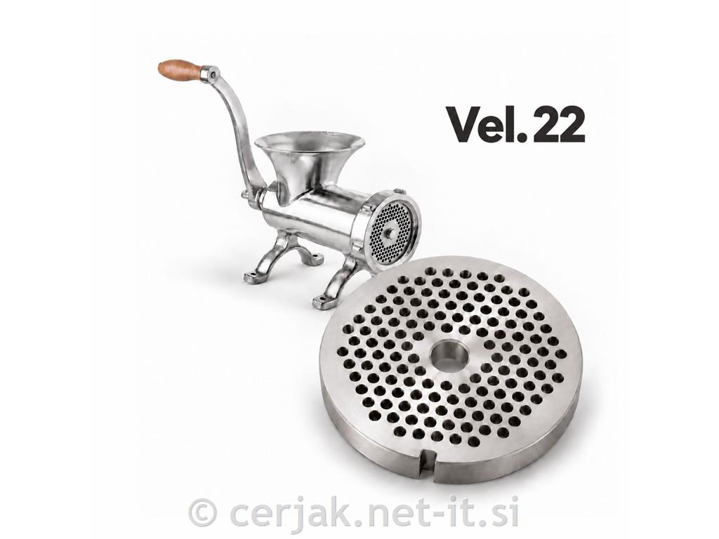 Samobrusilna plošča za mesoreznico inox št. 22