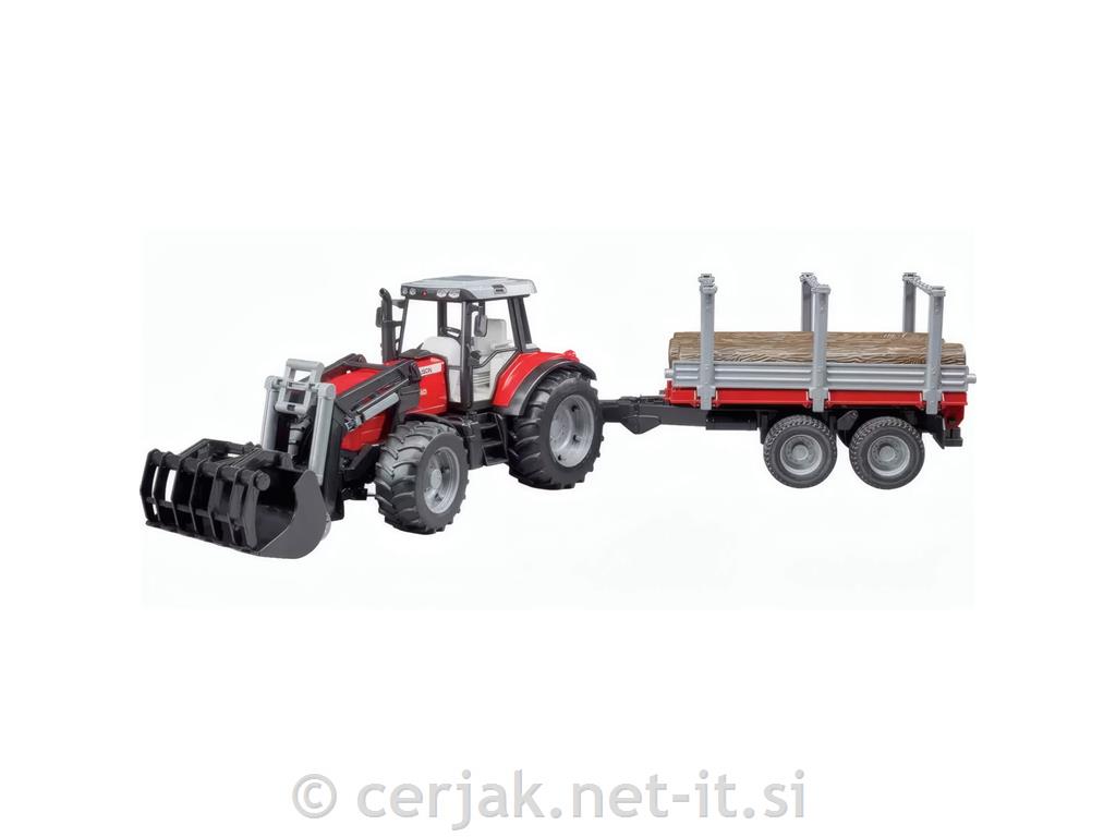 Traktor MASSEY FERGUSON 7600 s prikolico