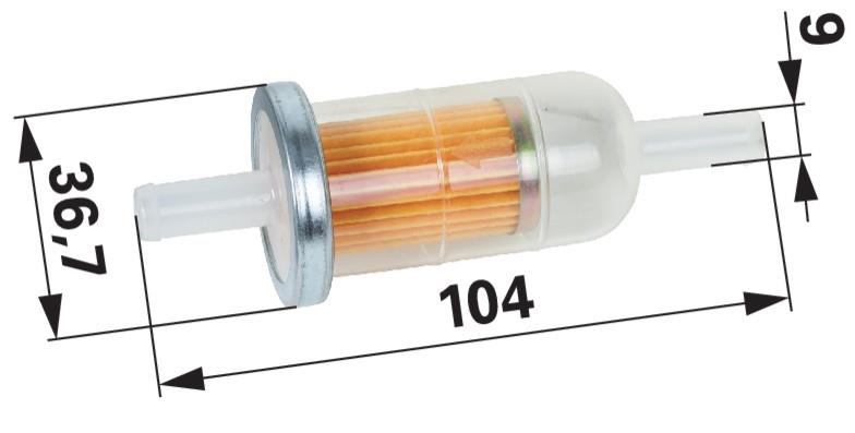 Filter goriva za cev 8 mm s papirnatim sitom