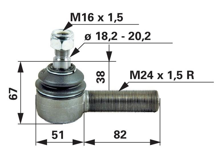 Zglob krogelni M24 x 1,5