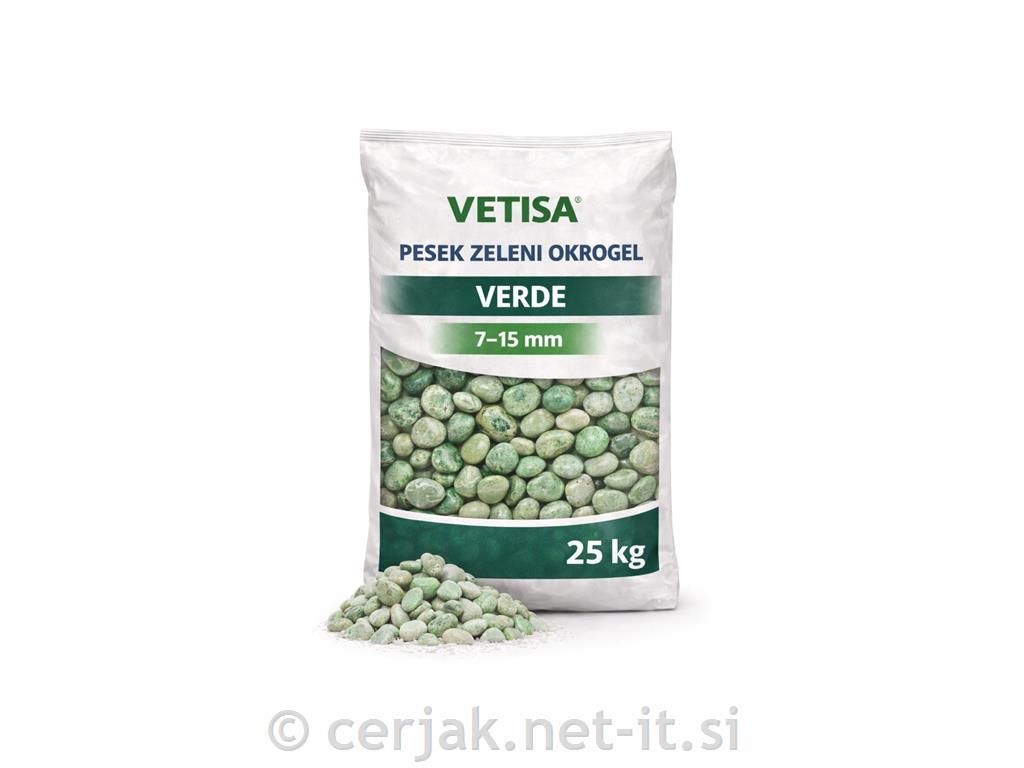 Kamen okrasni zeleni prodnik 7-15mm, 25 kg