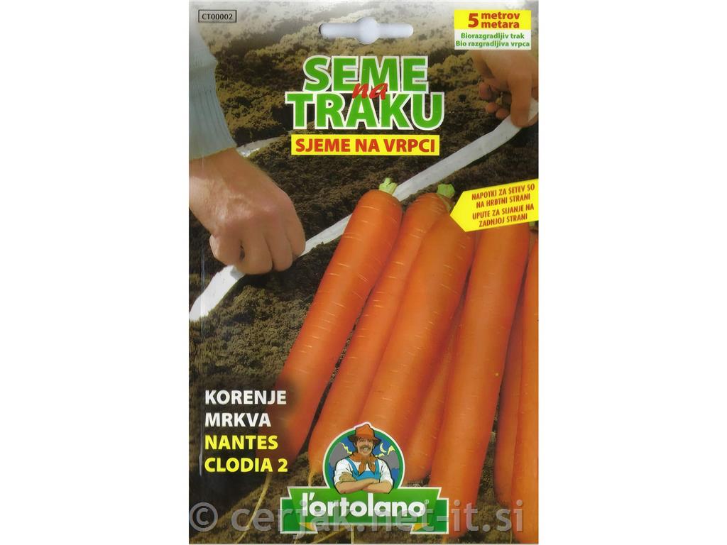 Korenje Nantes Clodia, seme na traku