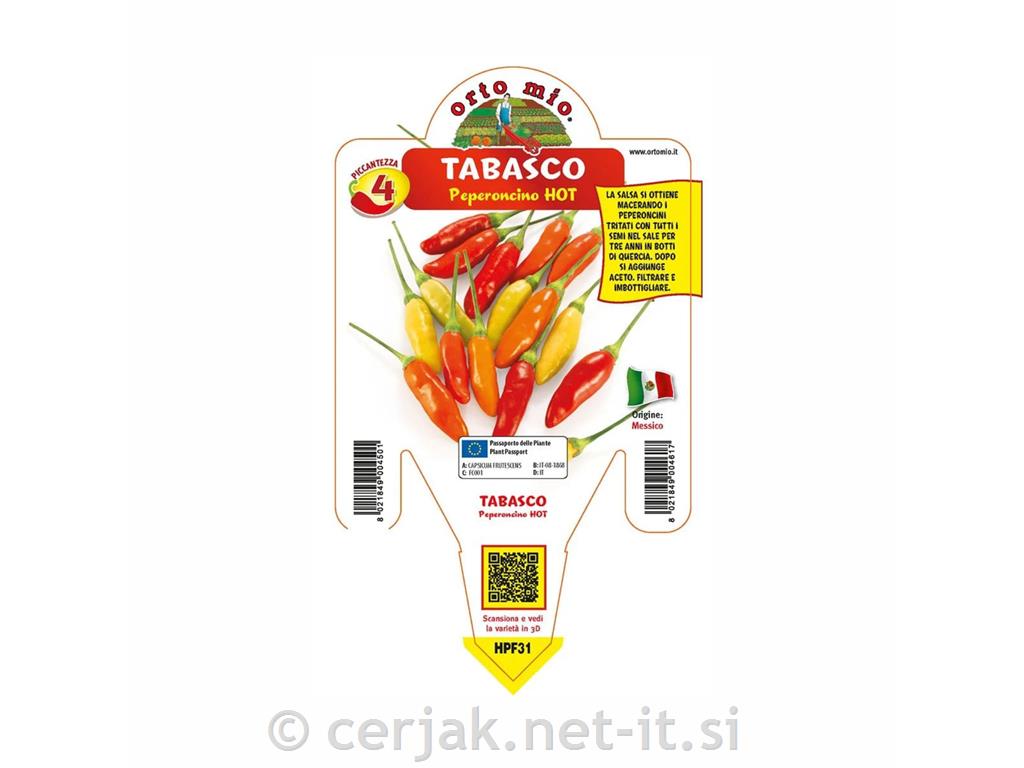 Čili paprika Tabasco, 1 kos