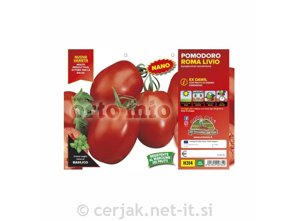 Paradižnik nizki ovalni Livio F1, 6 kos