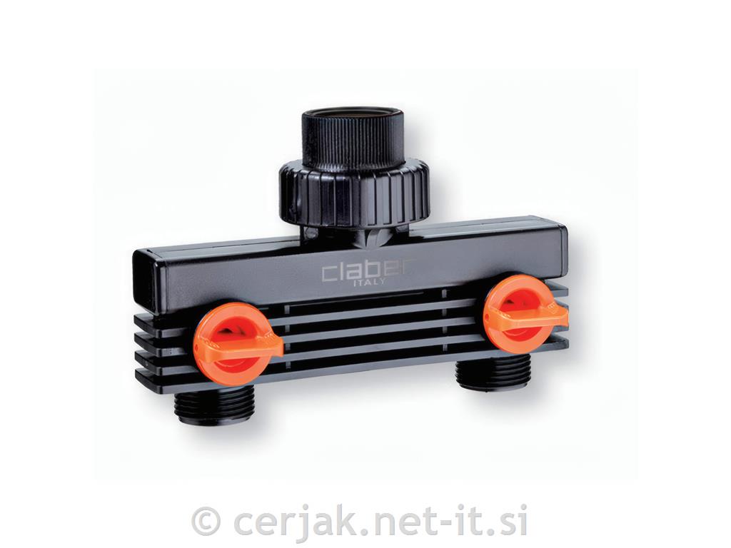 Priključek za vodo nastavek dvojni 3/4", Claber
