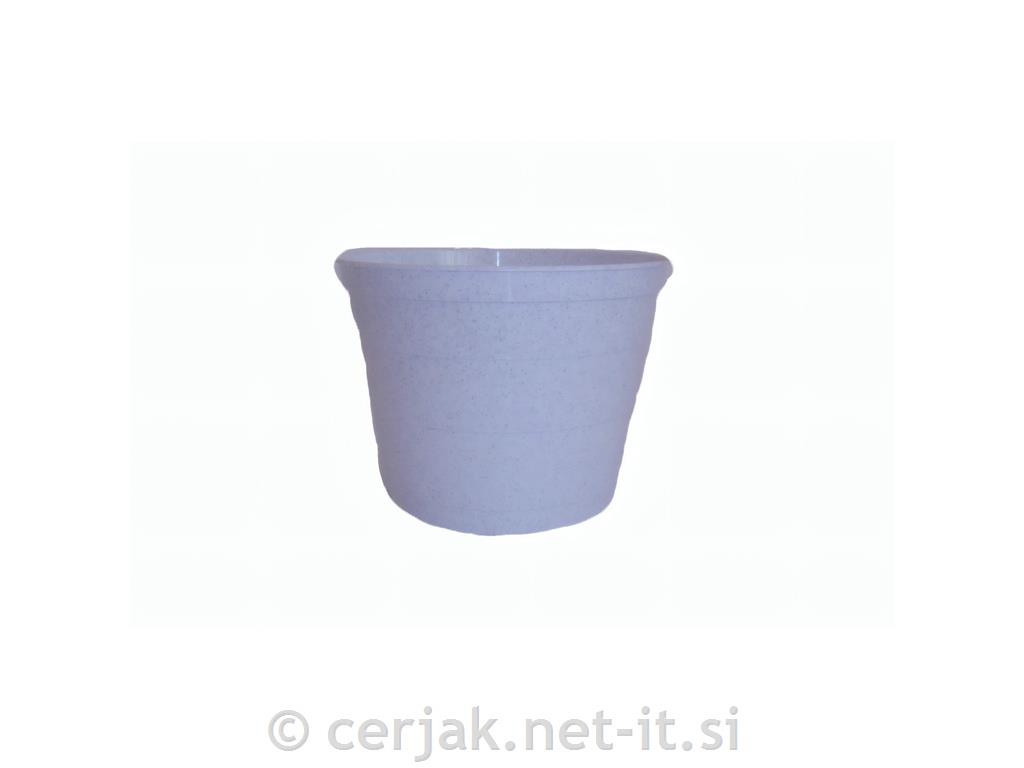 Lonec cvetlični PVC 14 granitno bel