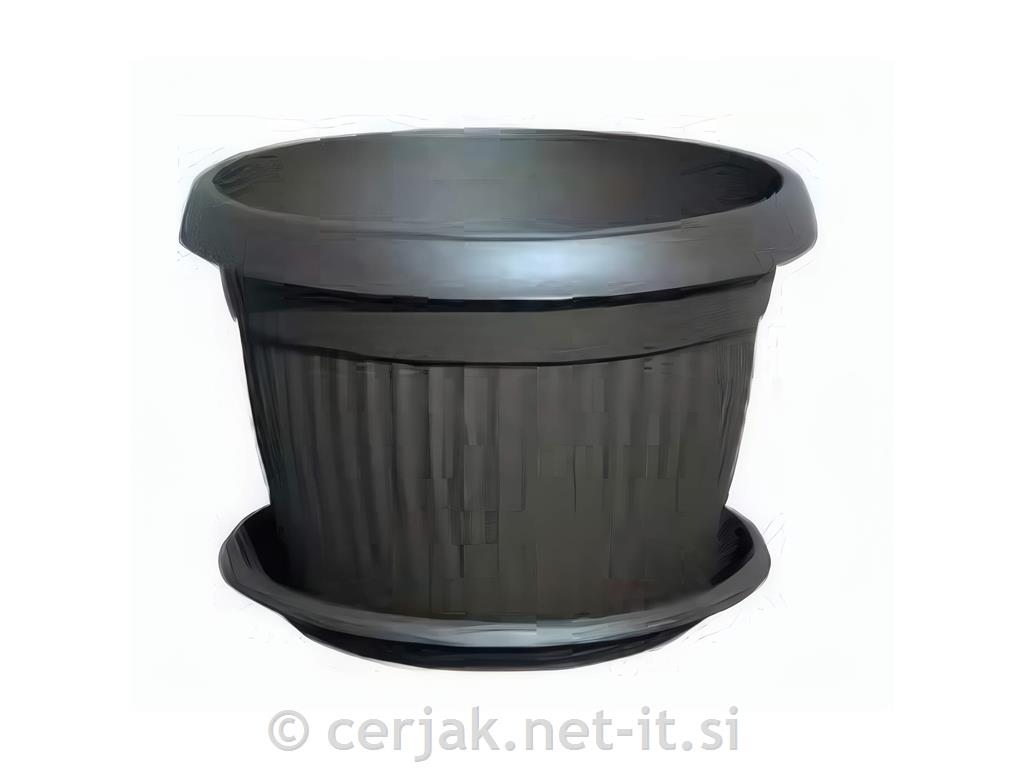 Cvetlični PVC lonec mediteran antracid 35