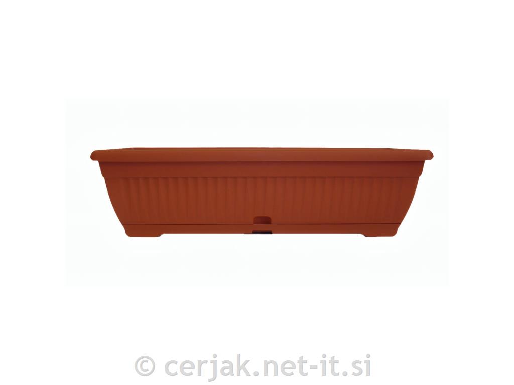 Cvetlično PVC korito s podstavkom 62 terakota