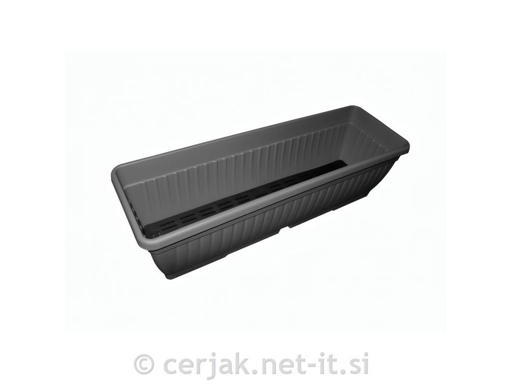 Cvetlično PVC korito Mediteran 62 x 20 x 17 cm antracit
