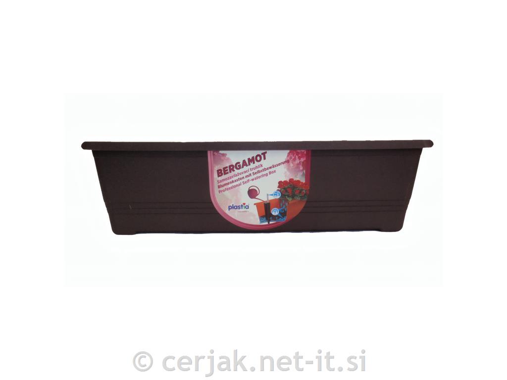 Korito PVC z vodnim rezerovarjem bergamont 80 rjavo