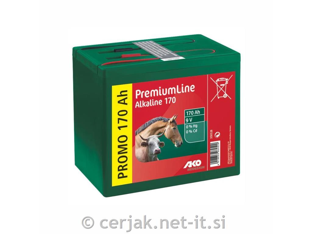 Alkalna zaprta baterija 9 V, 170Ah