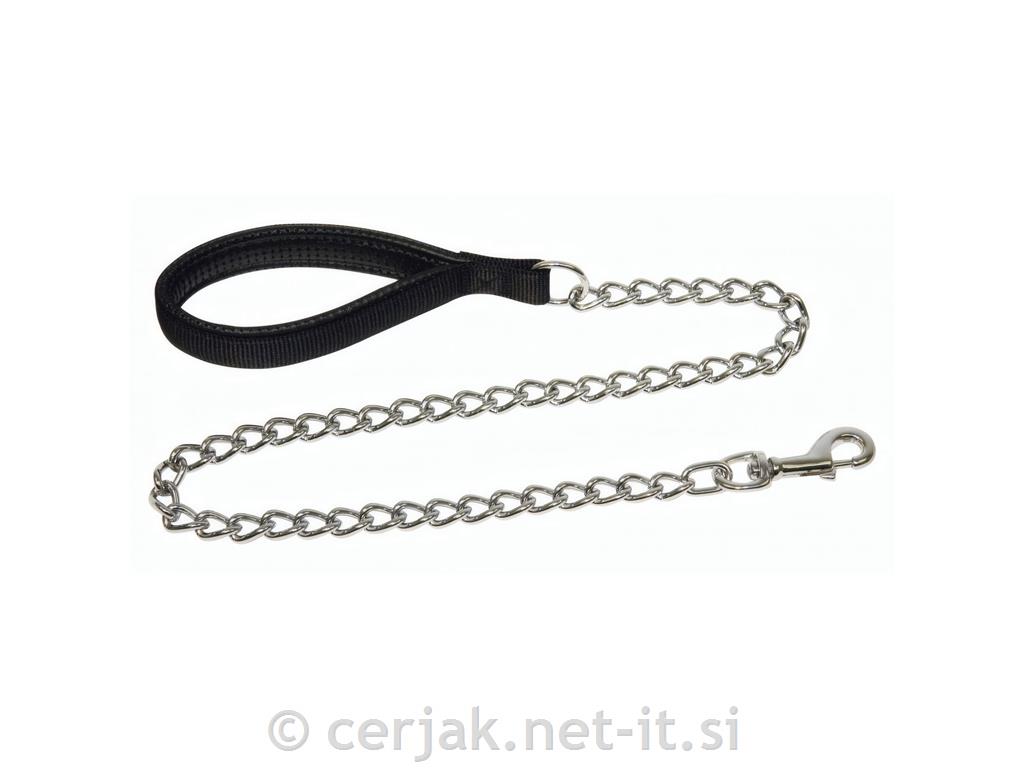 Povodec Miami Plus 100cm/4mm, kovinski, črn