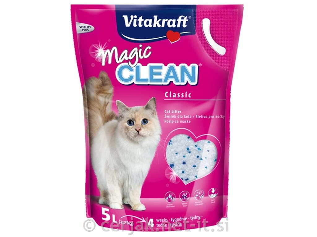 Silikonski mačji pesek Vitakraft Magic Clean 5L