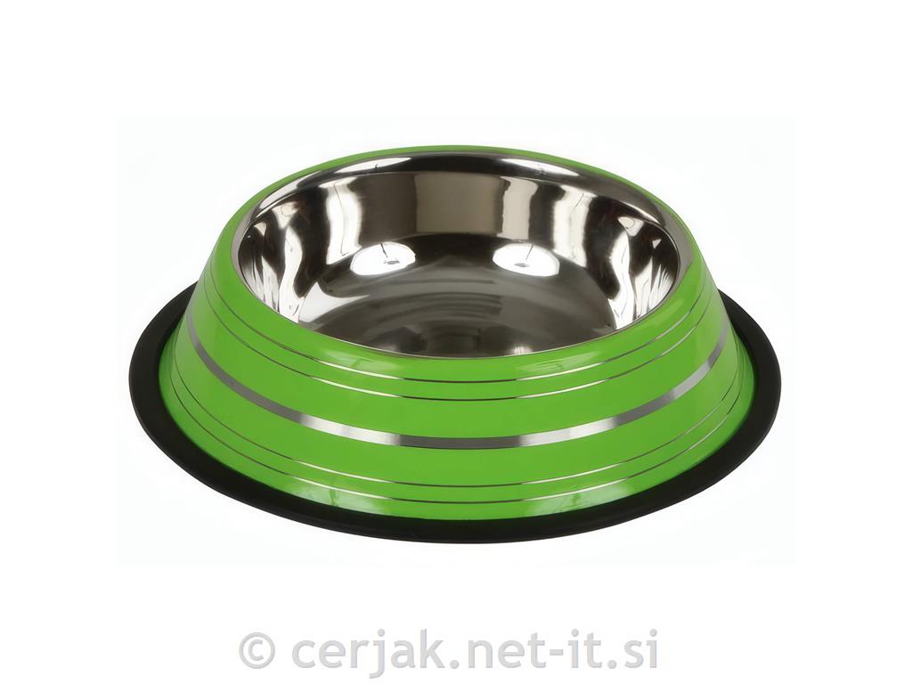 Posoda inox barvna z gumi dnom 450ml