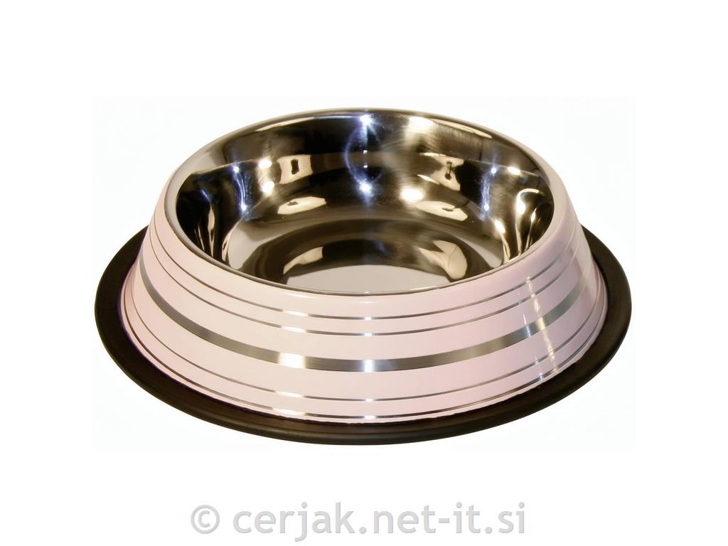 Posoda inox barvna z gumi dnom 900ml