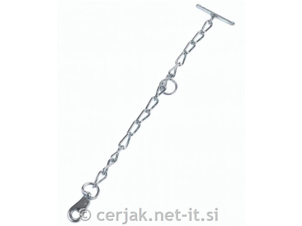 Veriga za teleta s karabinom, 63 cm