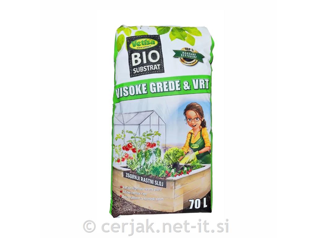 Zemlja za visoke grede in vrt 70L