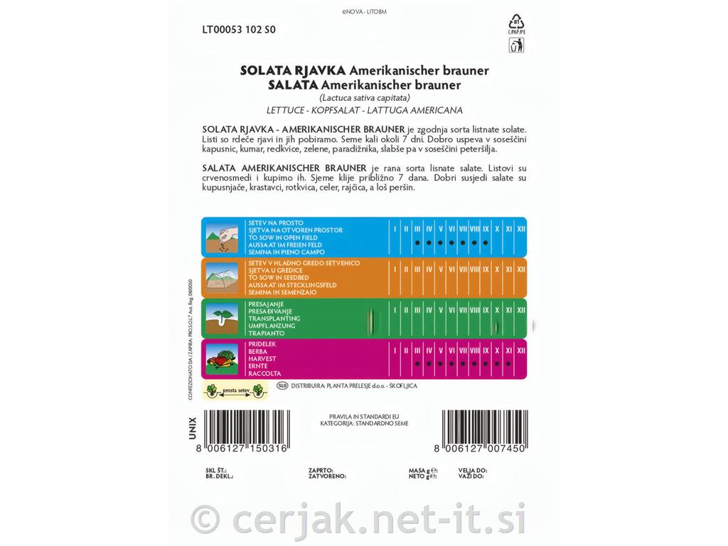 Solata Ameriška rjavka, 8 g