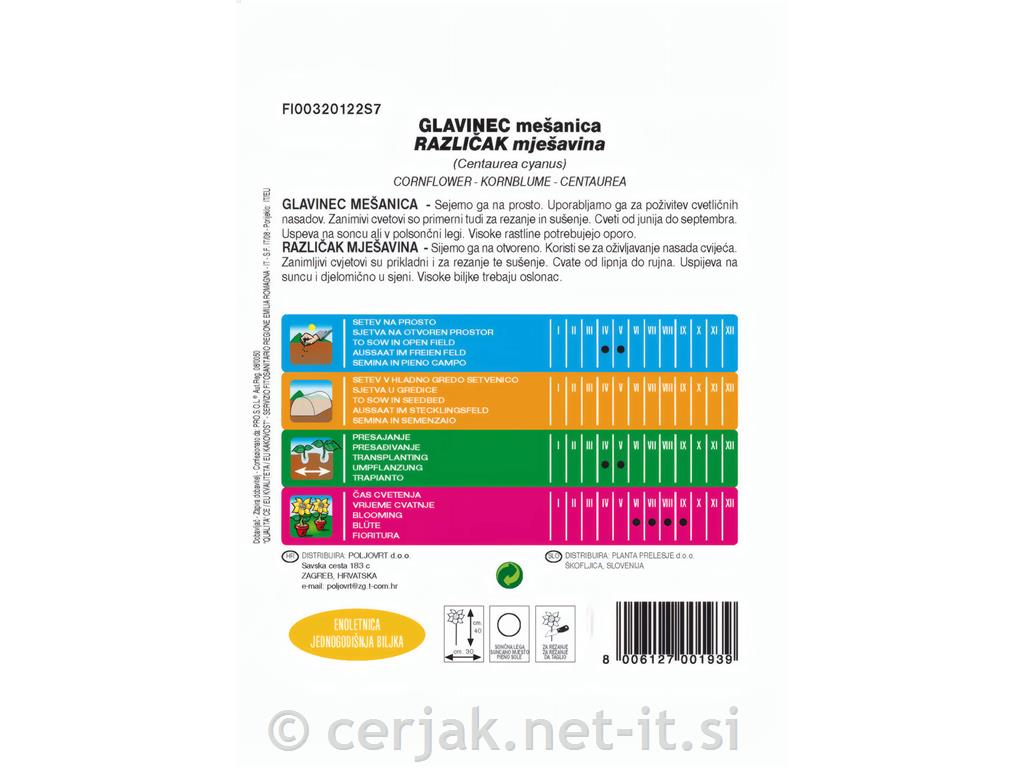Glavinec (Centaurea cyanus), 1,5 g