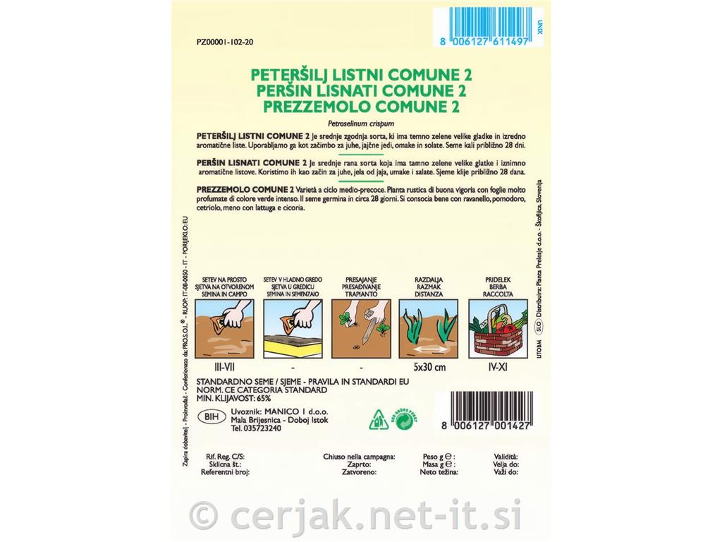 Peteršilj listni Comune 2, 7 g