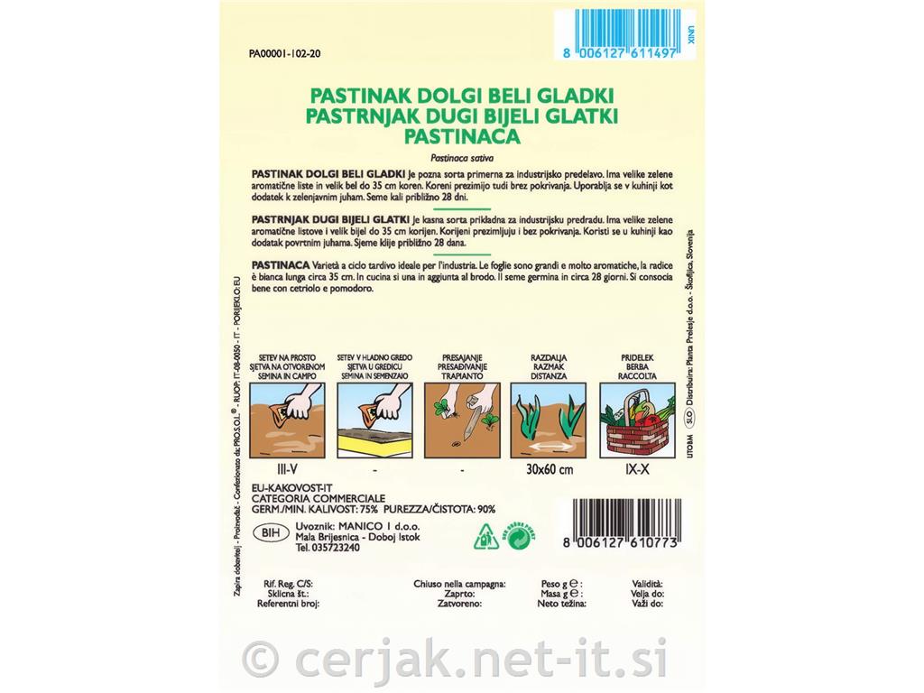 Pastinak dolgi beli gladki, 3g
