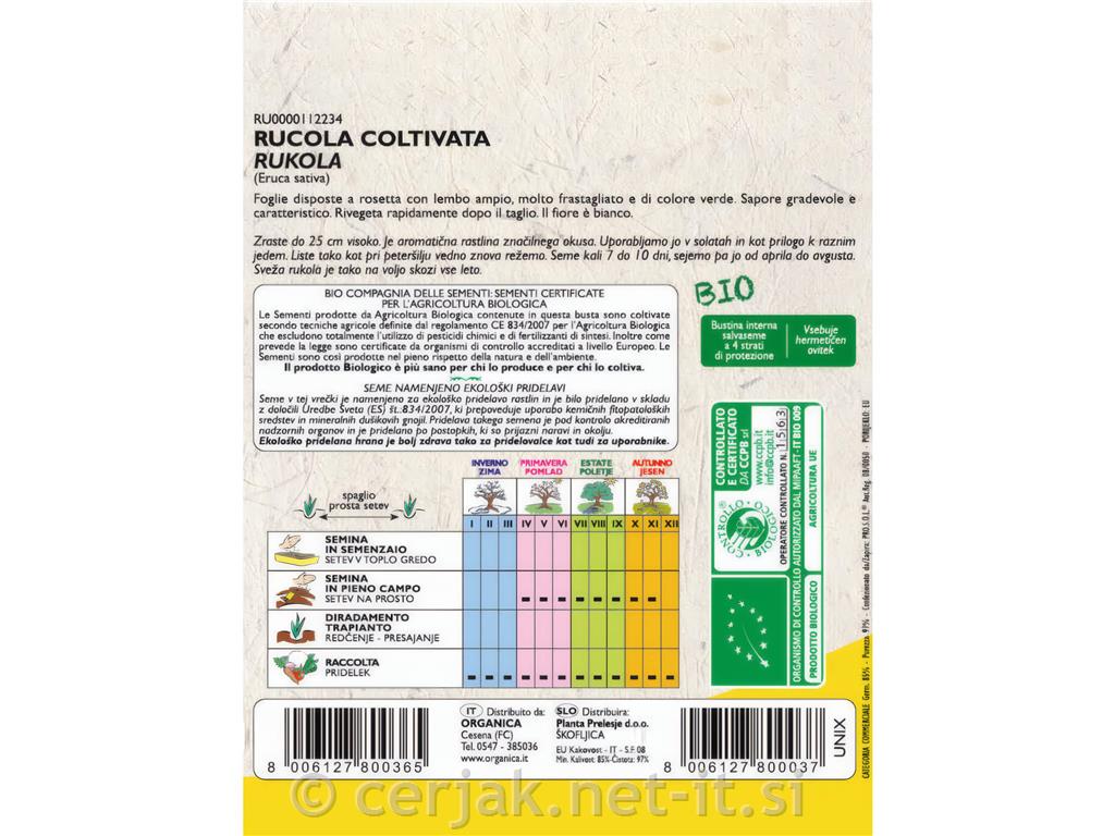 Rukola Coltivata EKO 10 g