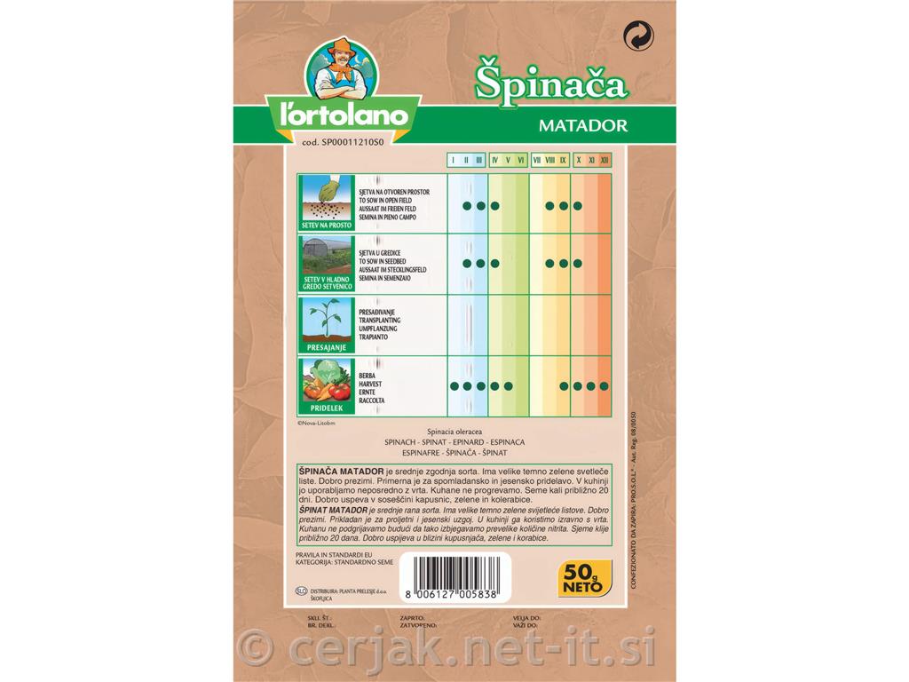 Špinača Matador, 50 g