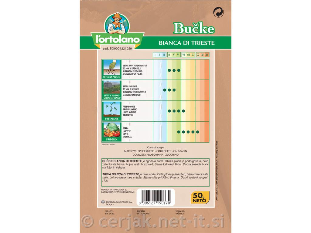 Bučke Bianca di Trieste, 50 g