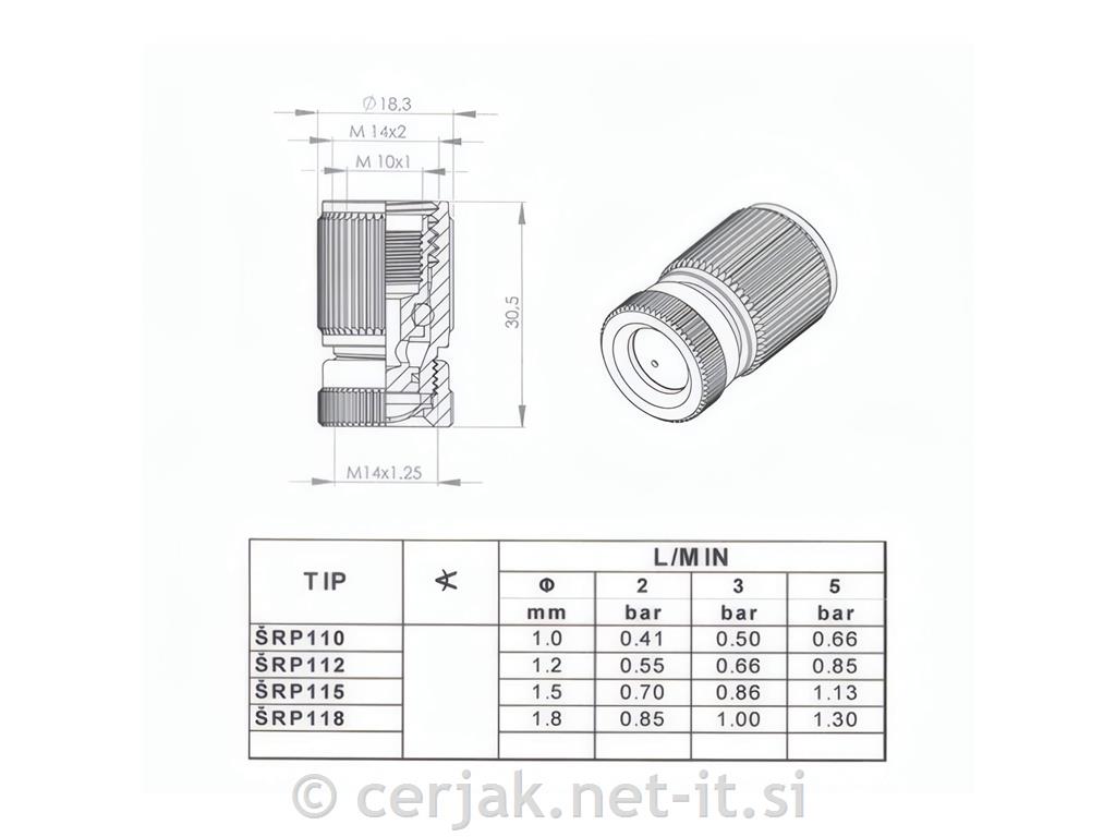 Šoba fungicid prokrom 1.2 mm