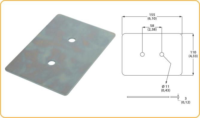 Podložka za privez za pritrjevanje 155x110mm