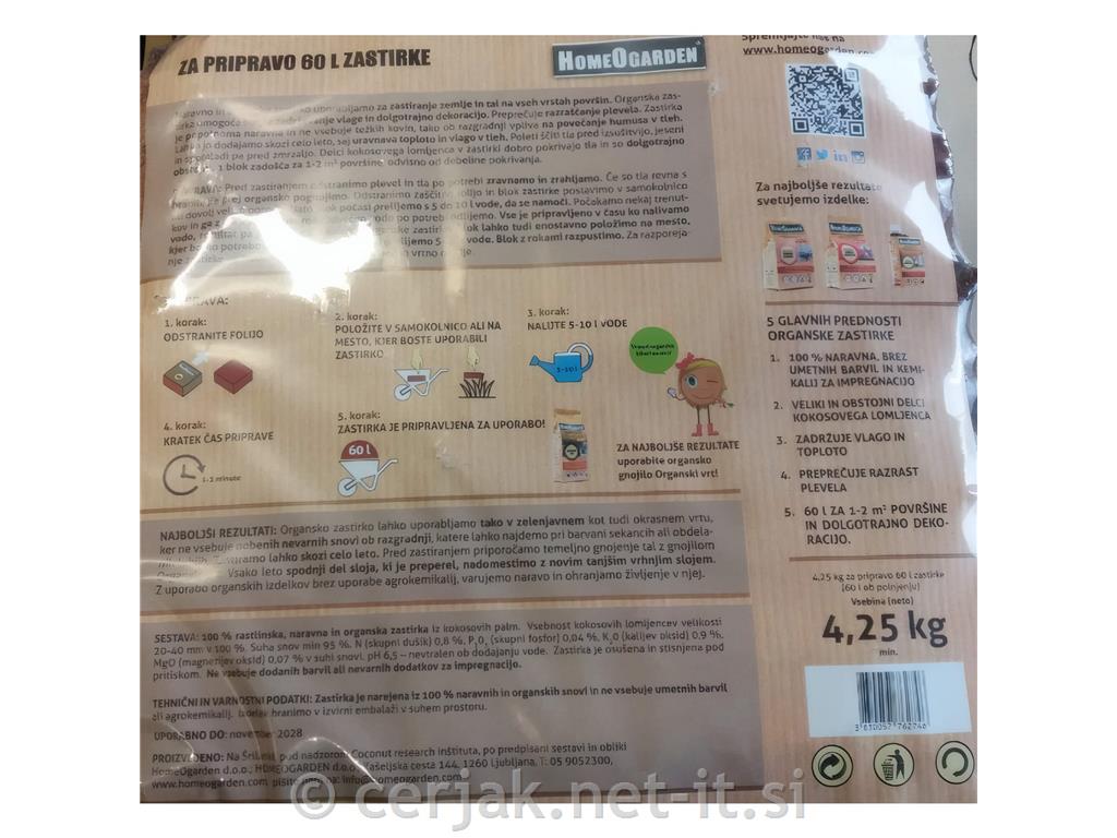 Homeogarden Organska zastirka 60 L