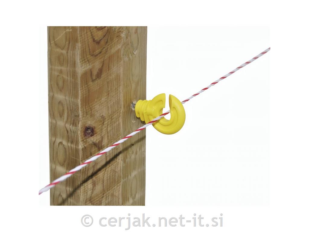 Izolator okrogli s kratko oporo, 25 kos rumen