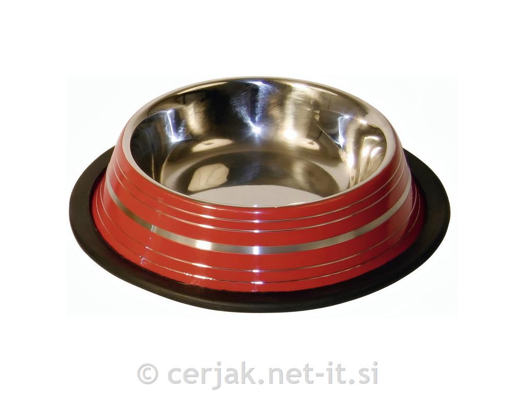 Posoda inox barvna z gumi dnom 450ml