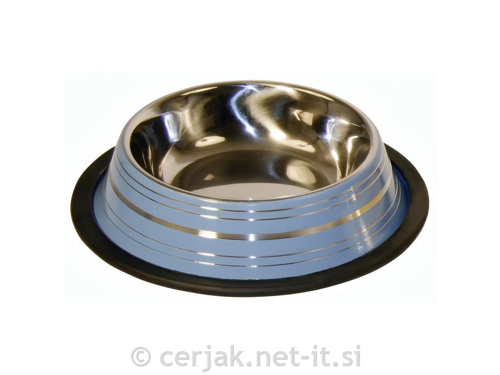 Posoda inox barvna z gumi dnom 450ml