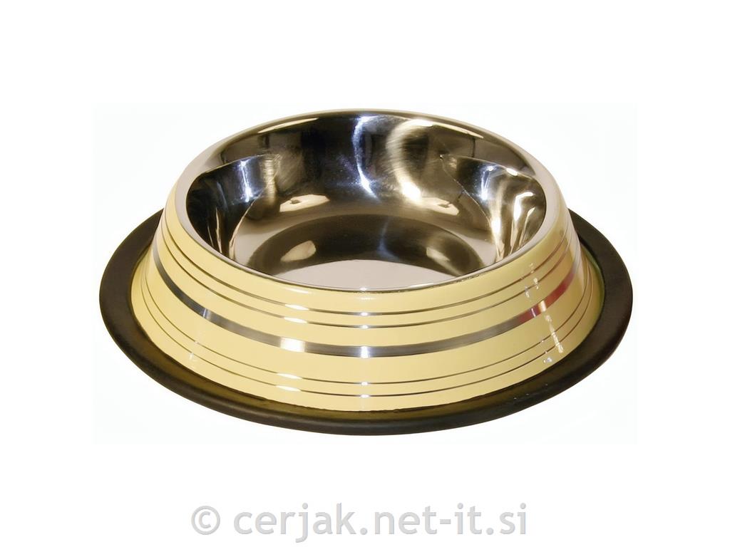 Posoda inox barvna z gumi dnom 900ml