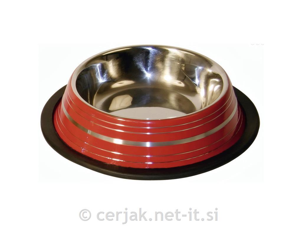 Posoda inox barvna z gumi dnom 900ml