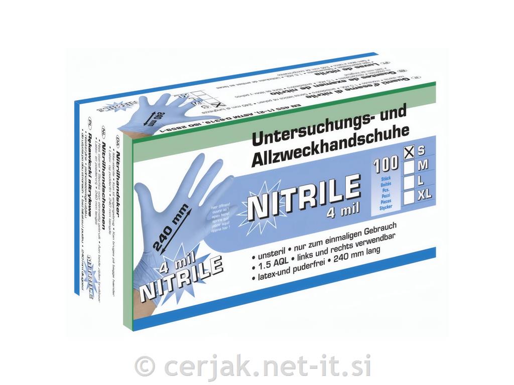 Veterinarske vsestranske rokavice Nitril 4 vel. S