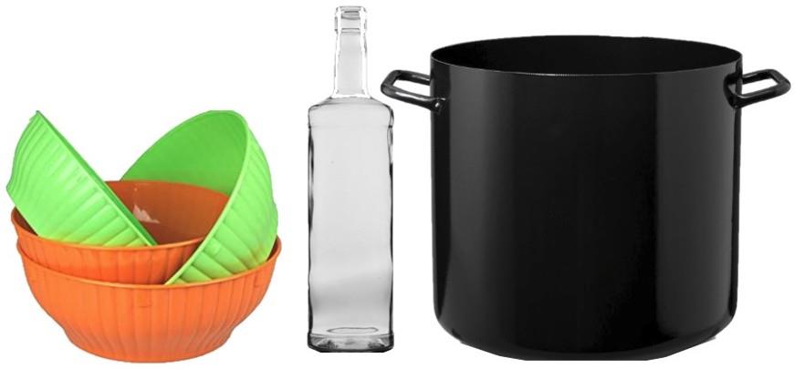 Posoda, steklenice in ostala oprema