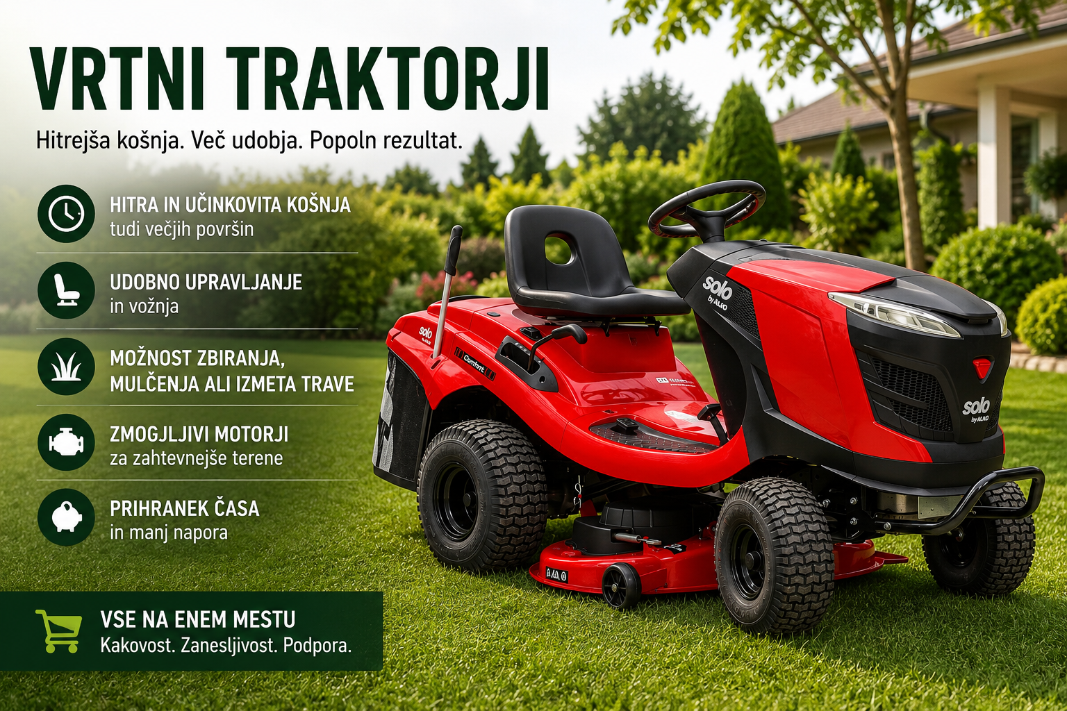 Vrtni traktorji - prava izbira za hitro in učinkovito košnjo večjih površin